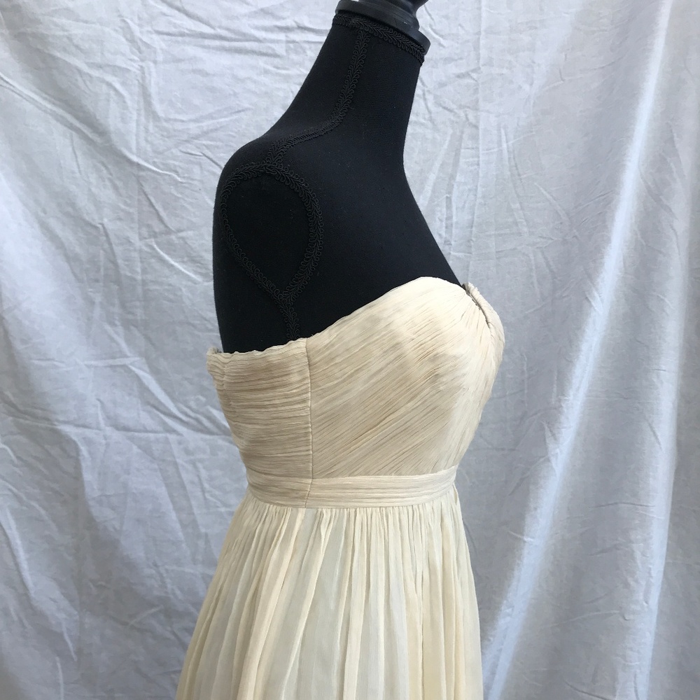 00P J. Crew Ivory V Neck Strapless Wedding Dress - Picture 4 of 6